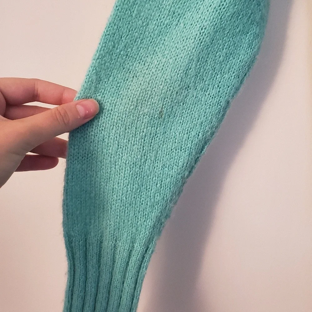 J. Crew Aqua Fuzzy Wool Blend Sweater, medium